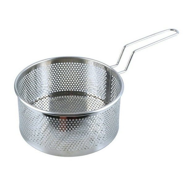 Kitchen Iron Frying Fryer Basket Strainer Sieve Fine Mesh Deep Chip Basket